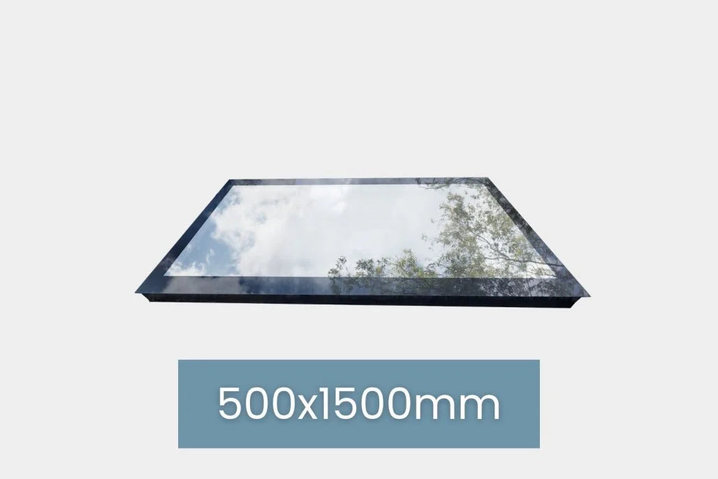 Dachfenster Flachdach – rahmenlos – feststehend – 3-fach – 500 × 1500 mm – Detailansicht