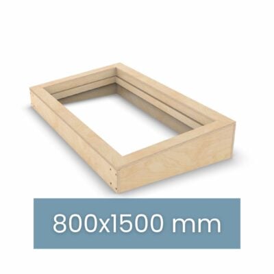 Aufsetzkranz gedämmt – Sperrholz – für Dachfenster Flachdach – 800 × 1500 mm