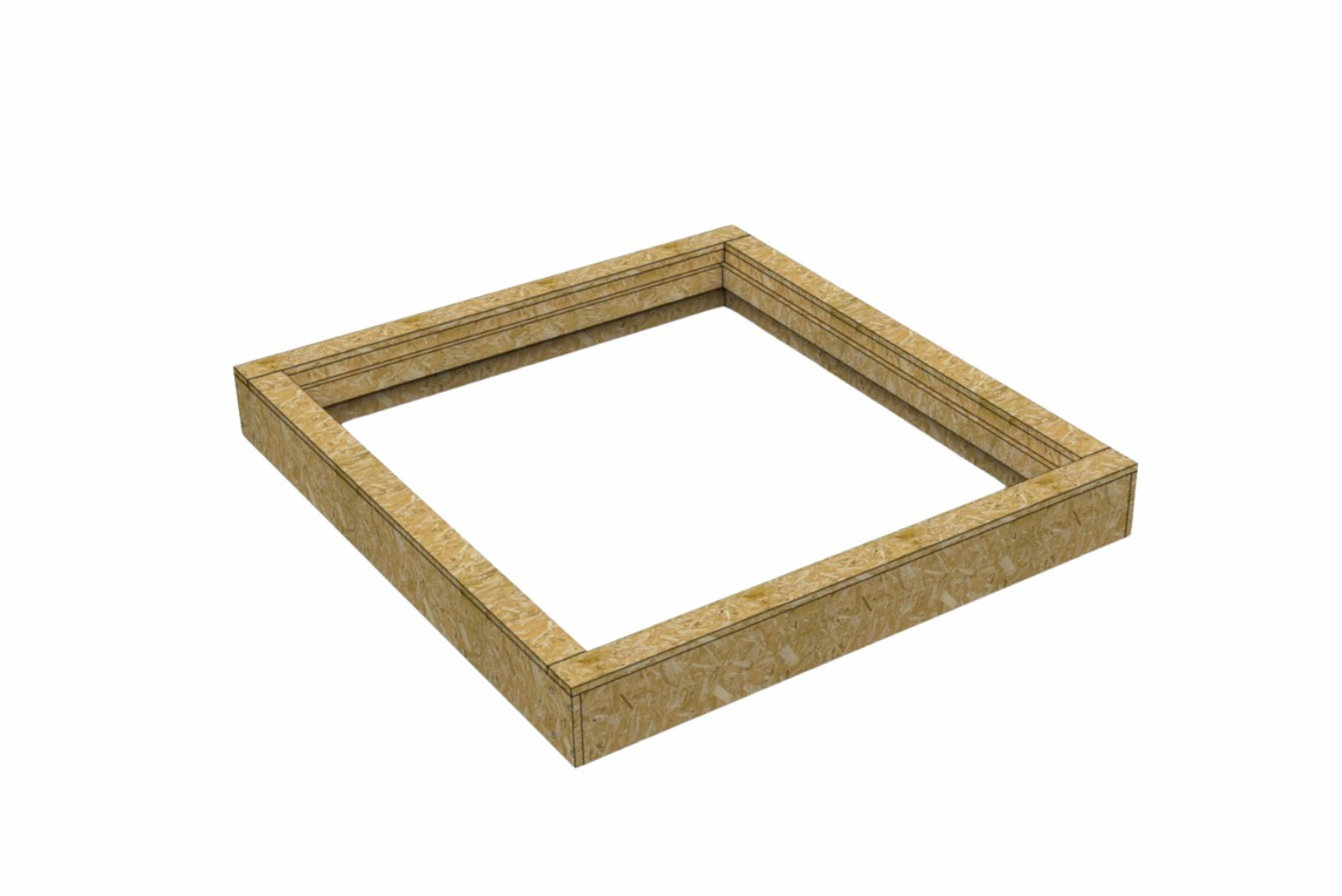 Aufsetzkranz 100 x 100 cm gedämmt OSB für Schrägdach – Anwendungsansicht