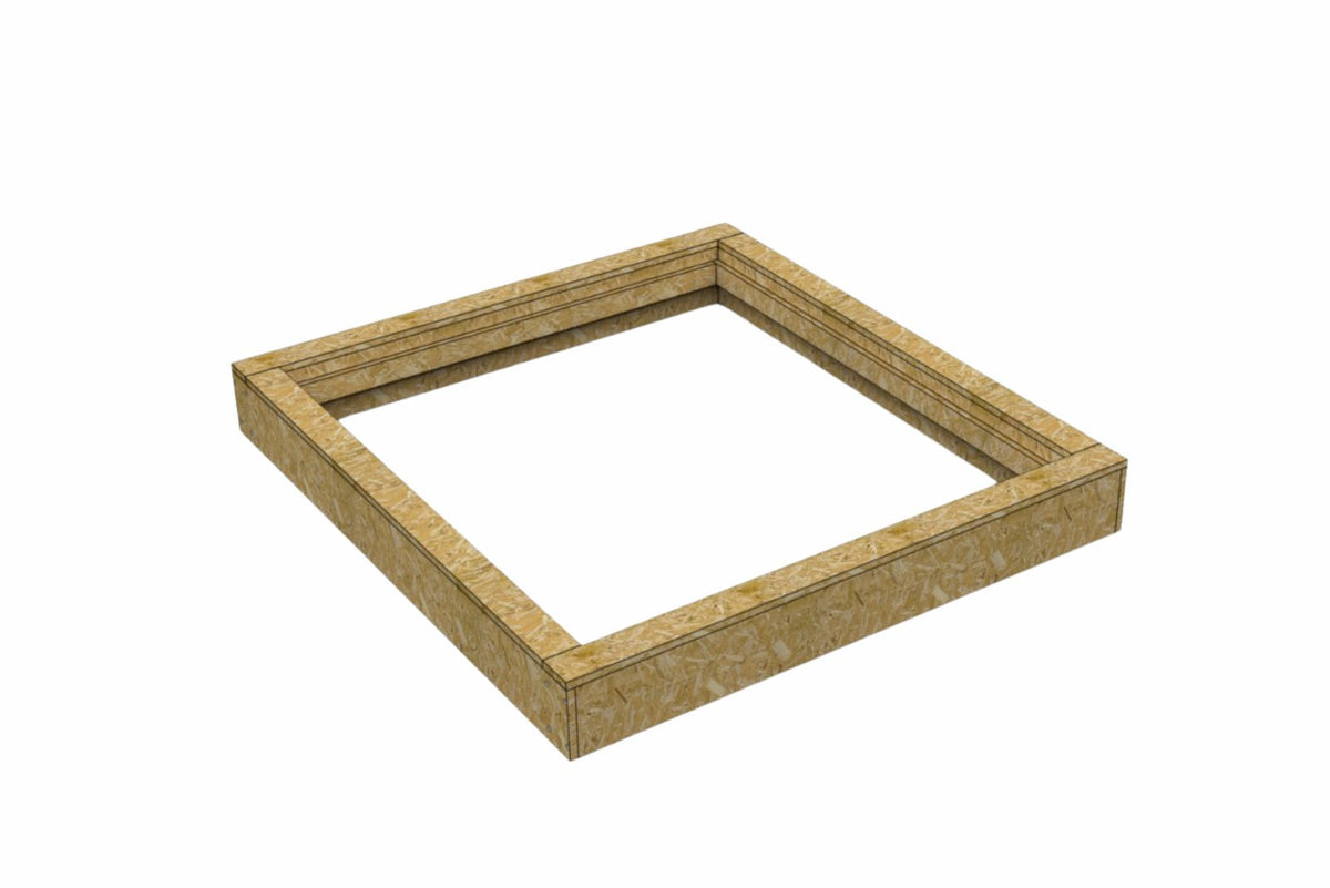 Aufsetzkranz 40 x 40 cm gedämmt OSB für Schrägdach – Anwendungsansicht