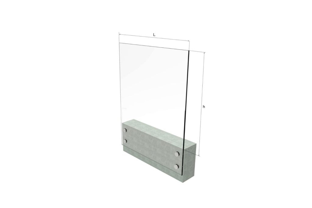 Französischer Balkon aus Glas – 133 × 100 mm