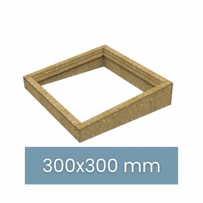 Aufsetzkranz gedämmt – OSB – für Dachfenster Flachdach – 300 × 300 mm