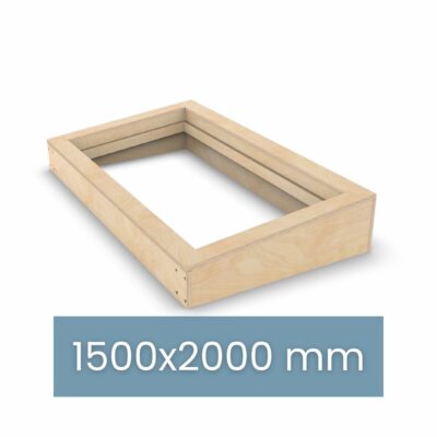 Aufsetzkranz gedämmt – Sperrholz – für Dachfenster Flachdach – 1500 × 2000 mm