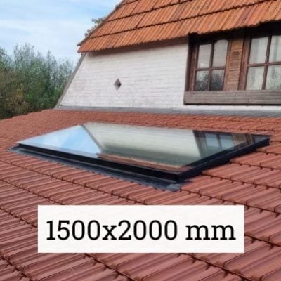 Dachfenster Schrägdach – rahmenlos – feststehend – 3-fach – 1500 × 2000 mm – Detailansicht