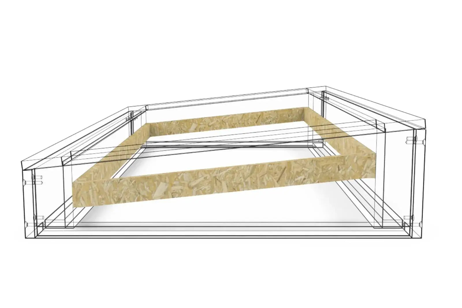 Gedämmter Aufsetzkranz für Flachdach – technische Detailzeichnung