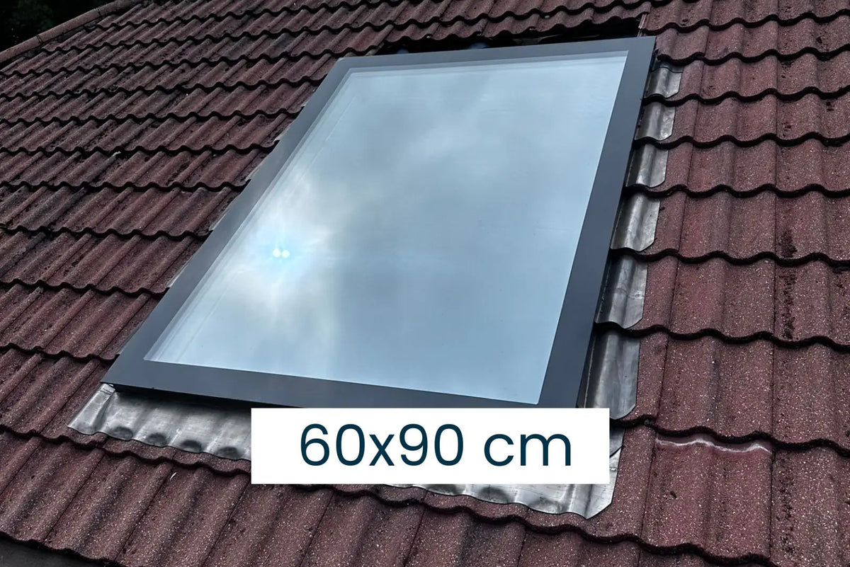 Dachfenster Schrägdach 60 × 90 cm rahmenlos festverglast – Größenangabe, SkyGlas