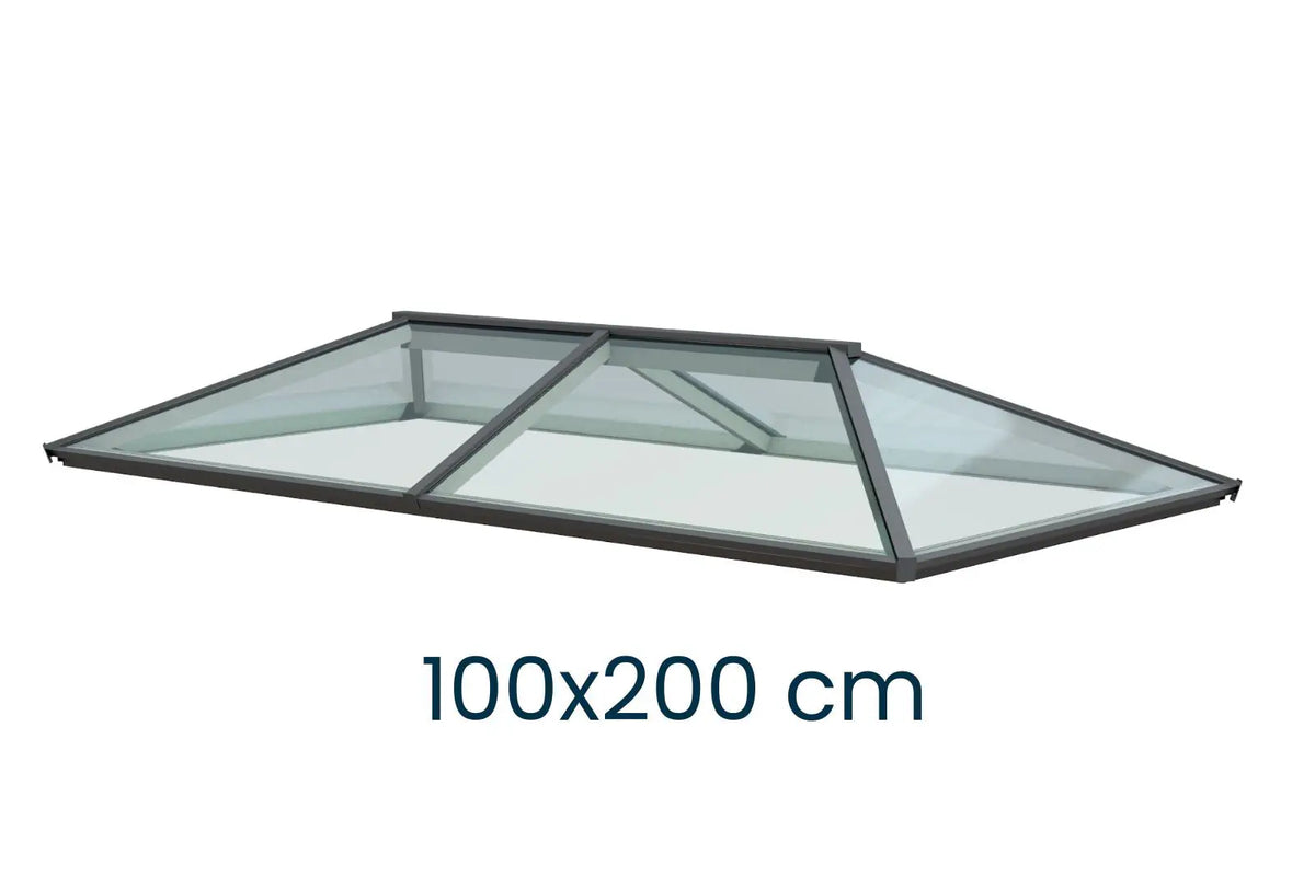 Dachlaterne Classic 100 × 200 cm – Größenangabe, SkyGlas