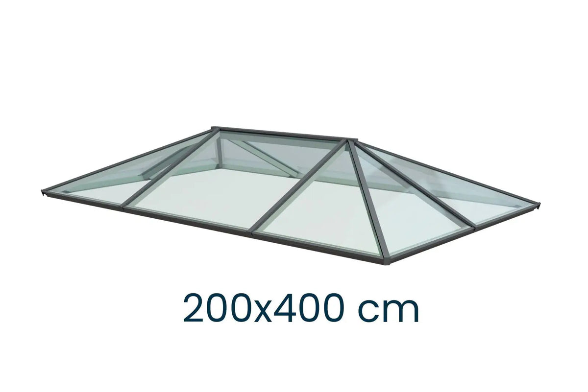 Dachlaterne Classic 200 × 400 cm – Größenangabe, SkyGlas