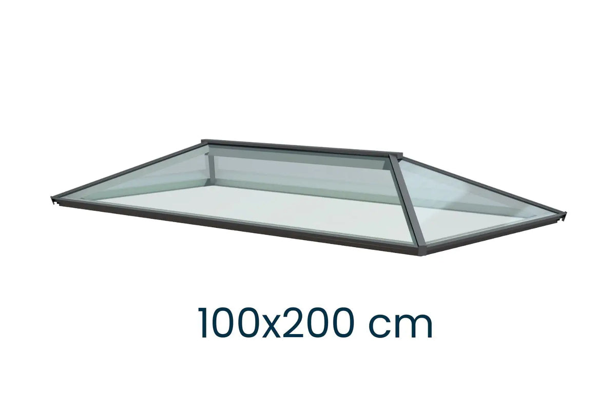 Dachlaterne Modern 100 × 200 cm – Größenangabe, SkyGlas
