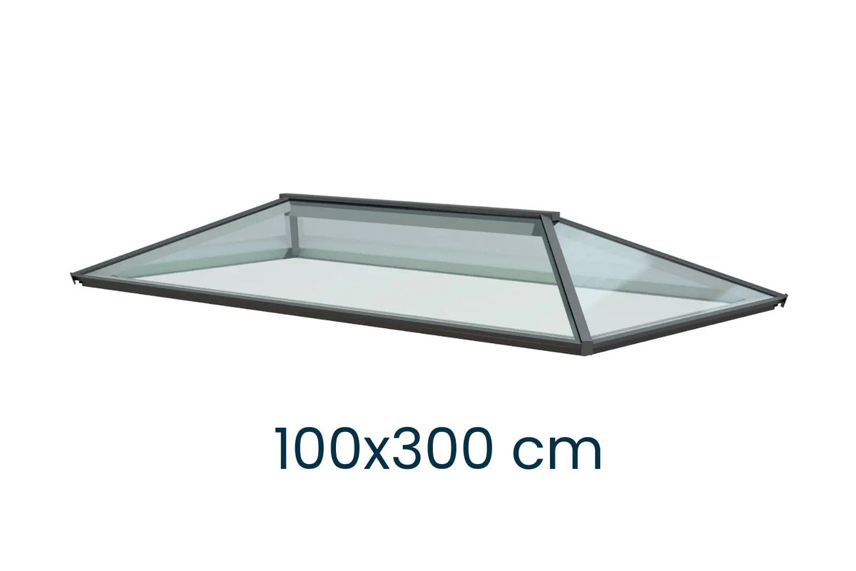 Dachlaterne Modern 100 × 300 cm – Größenangabe, SkyGlas