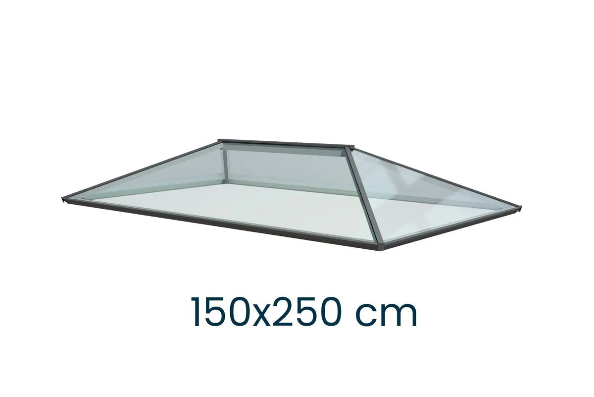 Dachlaterne Modern 150 × 250 cm – Größenangabe, SkyGlas