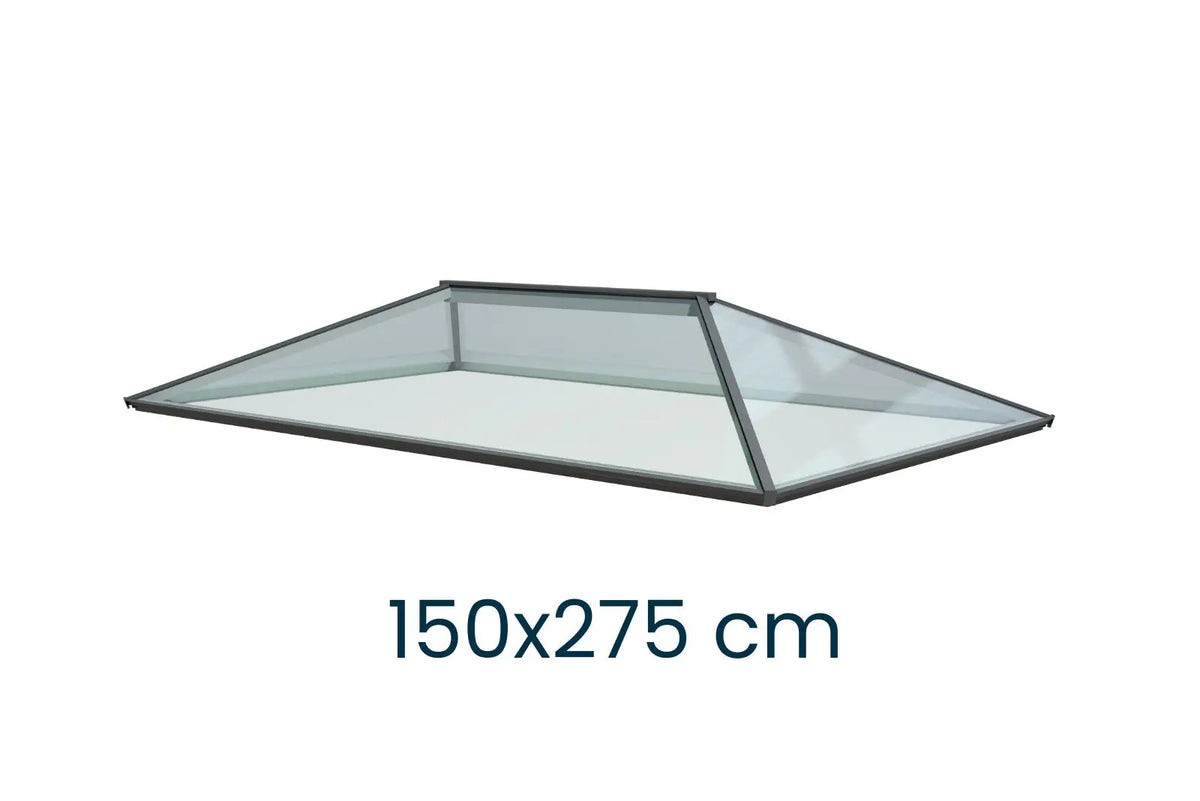 Dachlaterne Modern 150 × 275 cm – Größenangabe, SkyGlas
