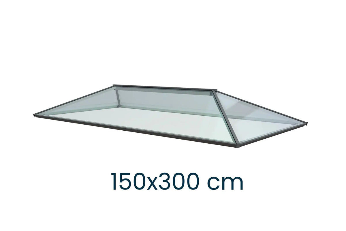 Dachlaterne Modern 150 × 300 cm – Größenangabe, SkyGlas