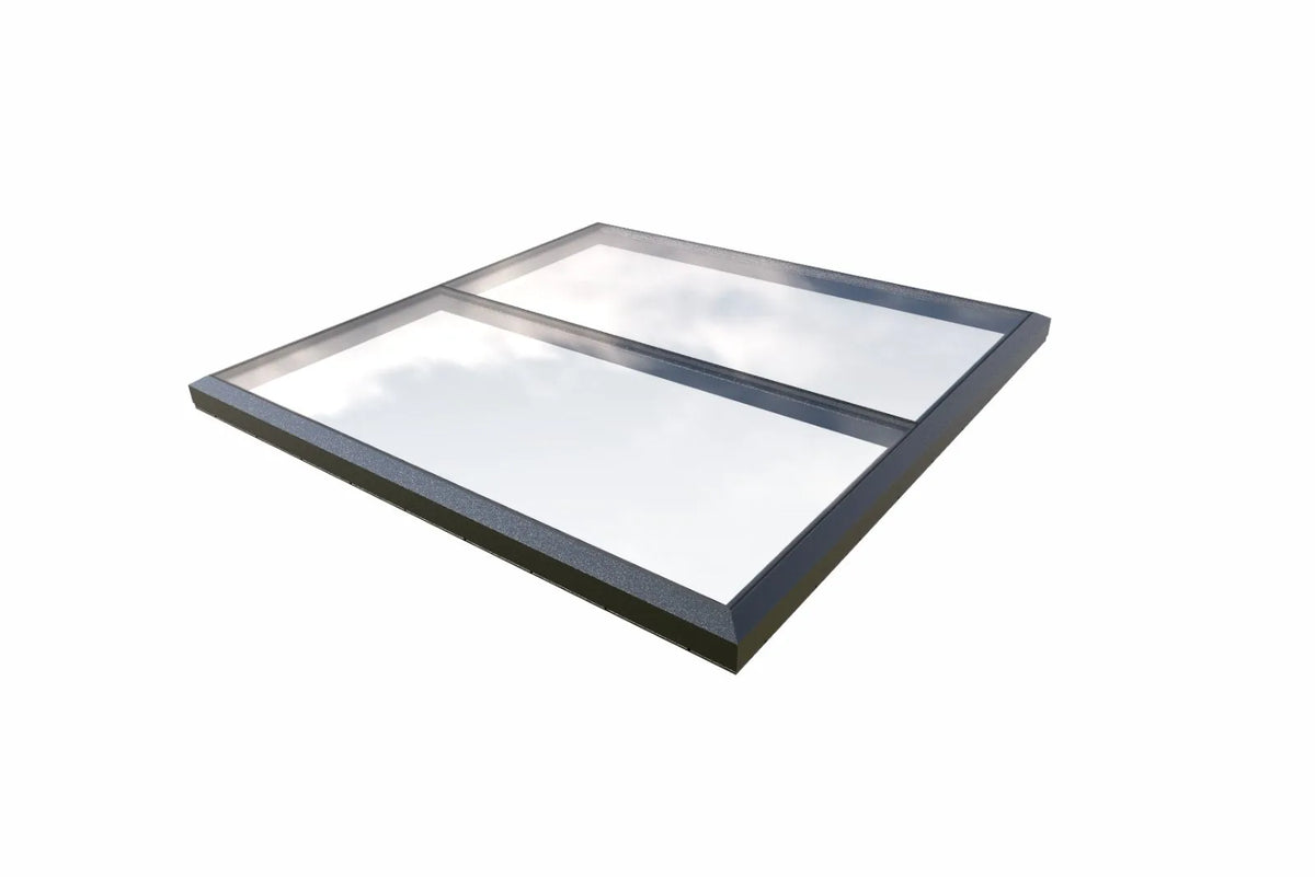 Modulares Dachfenster 250 × 250 cm gerahmt, zwei feste Glasfelder, Produktansicht