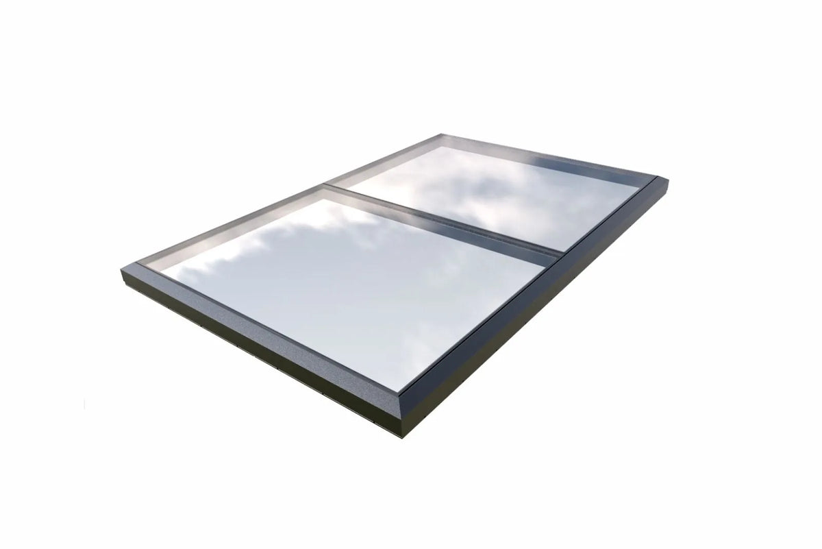 Modulares Dachfenster 300 × 200 cm gerahmt, zwei geschlossene Glasfelder, Produktansicht