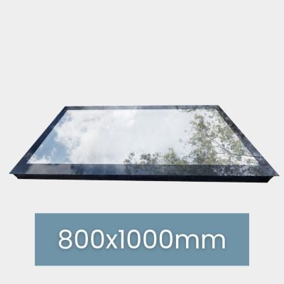 Dachfenster Flachdach – rahmenlos – feststehend – 3-fach – 800 × 1000 mm – Detailansicht