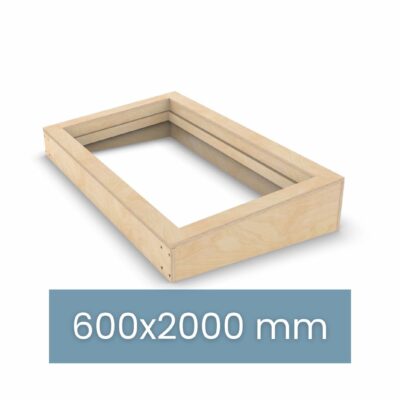 Aufsetzkranz gedämmt – Sperrholz – für Dachfenster Flachdach – 600 × 2000 mm